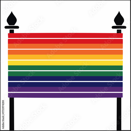 Gay pride movement rainbow banner flag flat vector illustration for apps and websites