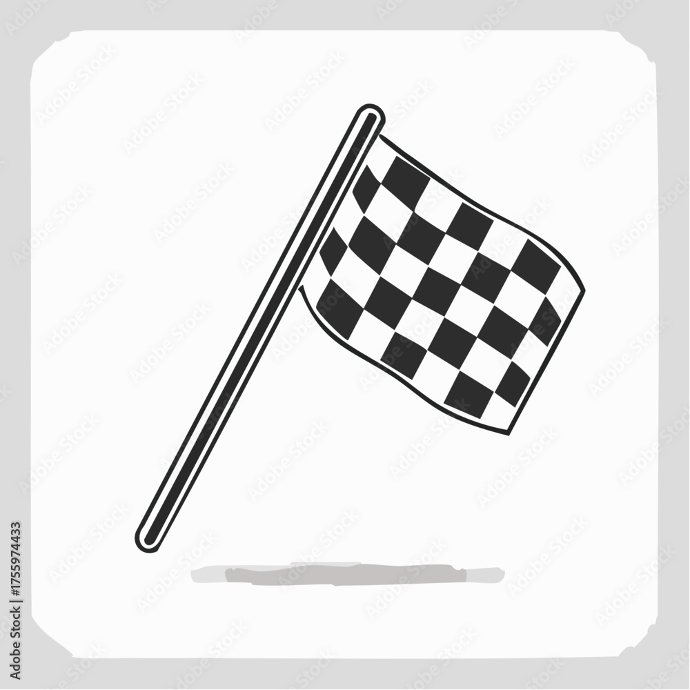 Naklejka premium Checkered or chequered flag for car racing flat vector icon for sports apps and websites