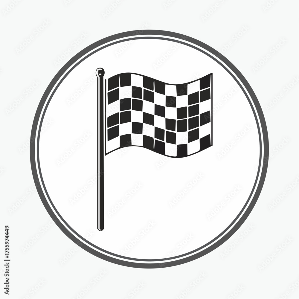 Obraz premium Checkered or chequered flag for car racing flat vector icon for sports apps and websites