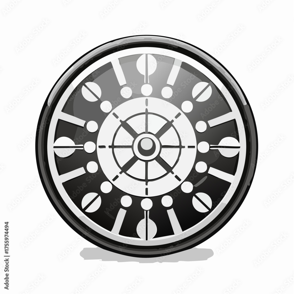 Obraz premium Round circle black & white social media or social network flat vector icon for apps and websites