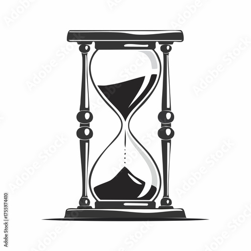 Vintage hourglass / sandglass timer or clock flat icon for apps and websites