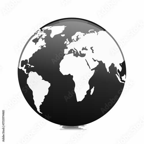 Planet earth or world globe with oceans and water gradient vector color icon for apps and websites