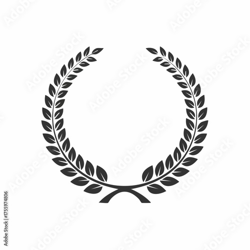 Laurel wreath - symbol of victory and power flat icon for apps and websites