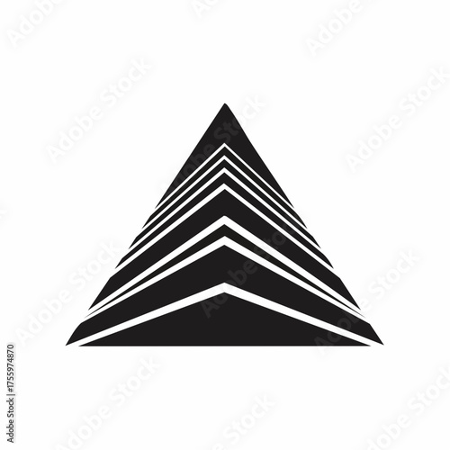 Triangle up arrow or pyramid flat vector icon for apps and websites