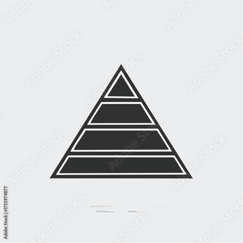 Triangle up arrow or pyramid flat vector icon for apps and websites