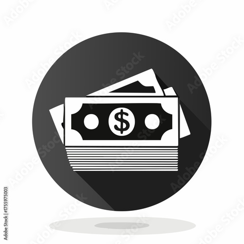 Payment with money, buying or purchase of goods flat icon for apps and websites