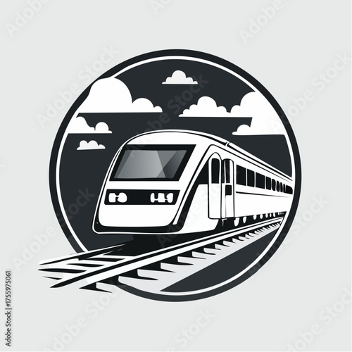 Train / railroad / subway flat icon for transportation apps and websites
