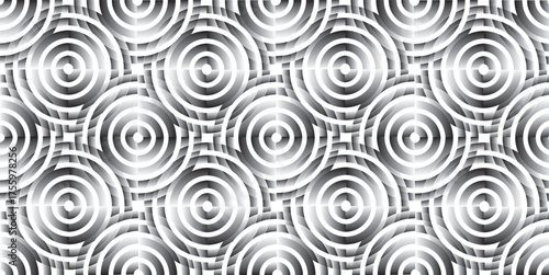 A minimalist abstract background featuring overlapping curves and circular shapes in various shades of gray, creating a smooth gradient and subtle depth