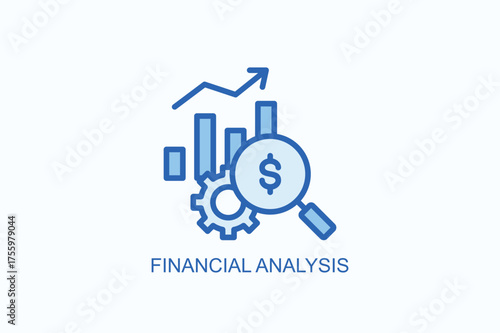 Financial Analysis Icon Or Logo Isolated Vector Illustration