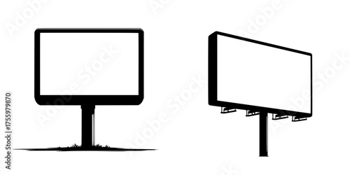 Blank billboards stand side by side in a public space waiting for advertisement content during daylight hours
