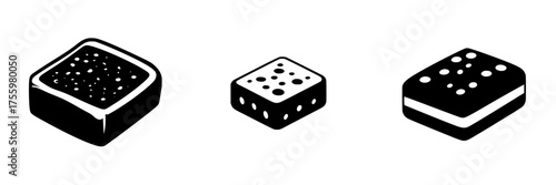 Different shapes and sizes of game dice in black and white showcasing unique designs and textures