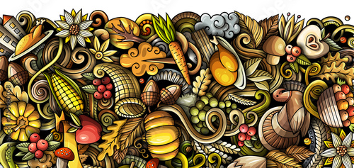 Happy Thanksgiving cartoon funny banner design