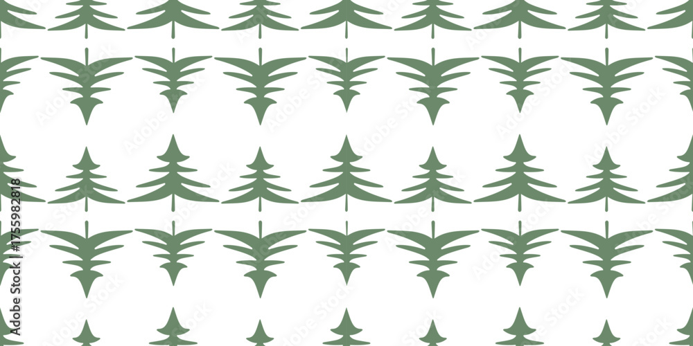 Fototapeta premium Сhristmas trees silhouettes in rows, evergreen, seamless pattern, abstract, vector background, paper, wallpaper, textile, wrapper
