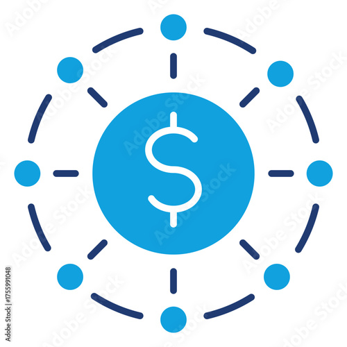 Global Business Flat Blue Icon