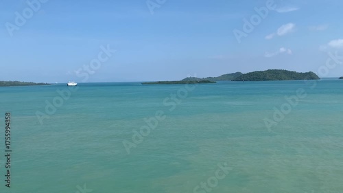 Blue sea with clear sky