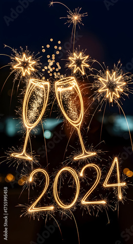 Celebrating Year 2024 with Champagne Sparklers for Festive Events