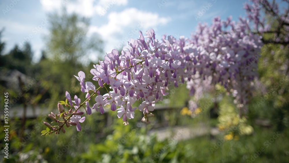 Obraz premium Clusters of wisteria flowers