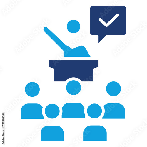 Political Campaign Flat Blue Icon