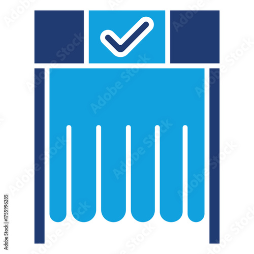 Voting Booth Flat Blue Icon