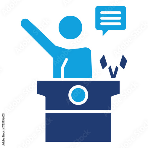 Politician Flat Blue Icon