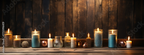 An enchanting, close-up composition of flickering candles and dark, ornate vessels with a magical or ritualistic feel.
