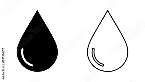 Water drop icon with transparent background