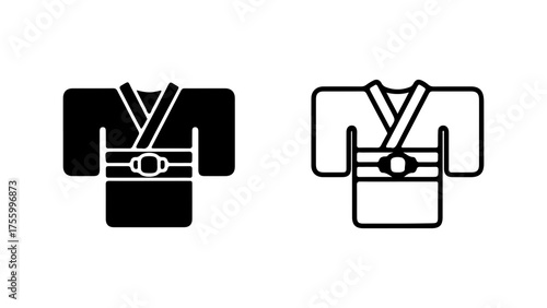 Traditional japanese kimono garment with transparent background