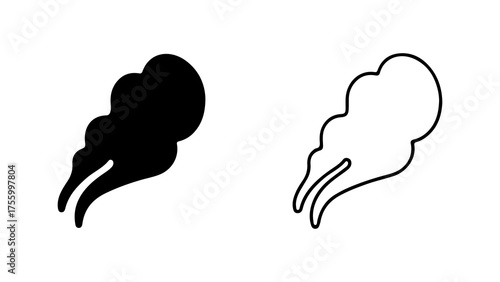 Smoke plume outline with transparent background