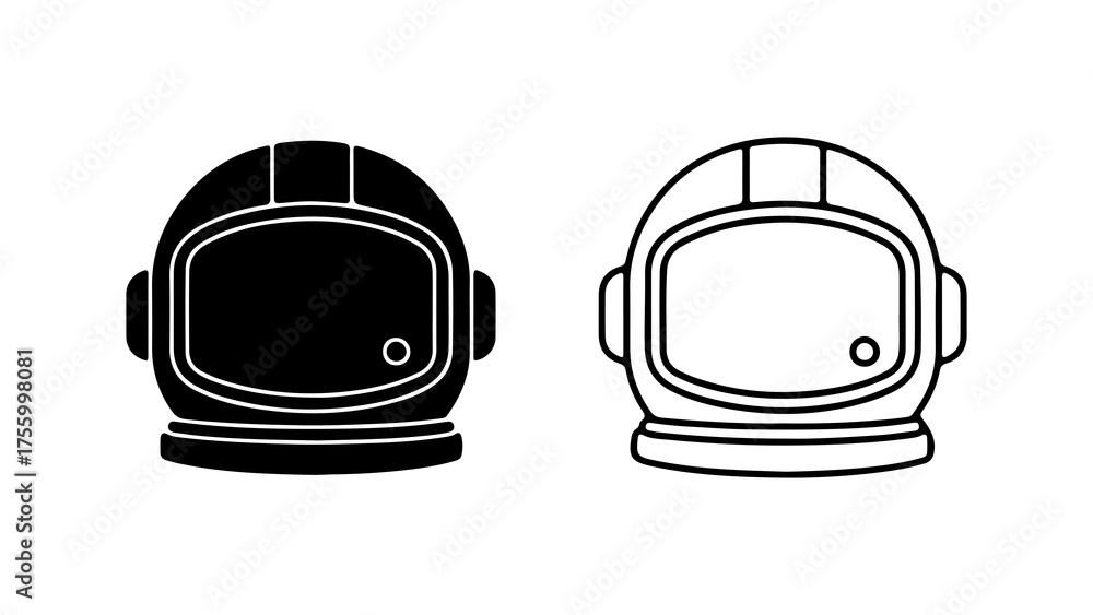 Fototapeta premium Astronaut helmet outline with transparent background