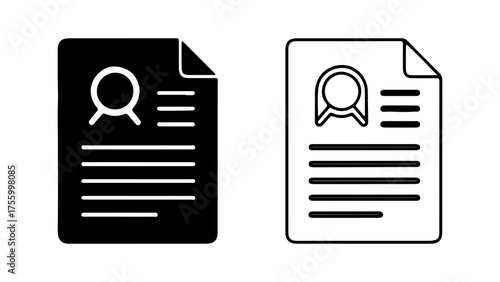 Resume document with user profile and transparent background