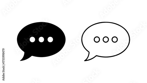 Chat bubbles with ellipsis with transparent background