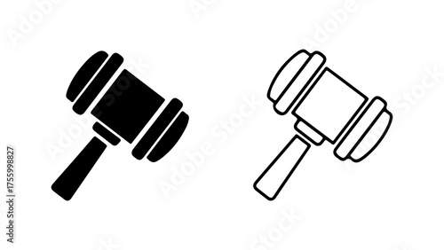 Gavel icons with transparent background