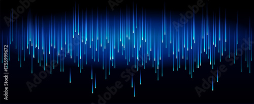 Dark blue wide Technology Sci-fi abstract matrix futuristic background, computer data stream, vector Illustration