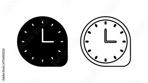 Two clocks showing nine o'clock with transparent background