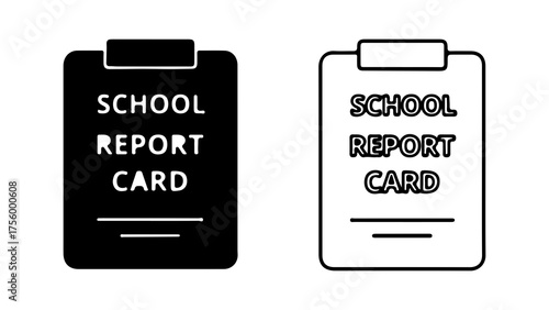 School report card clipboard with transparent background