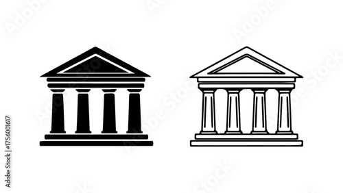 Classical building facades with transparent background