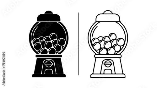 Gumball machine outline with transparent background