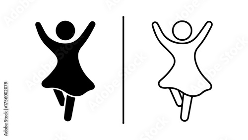 Joyful woman jumping with transparent background