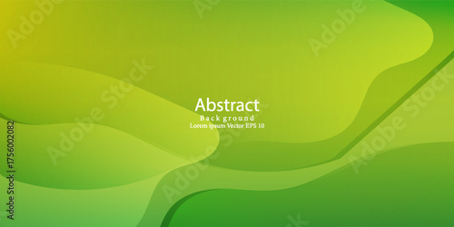 Green abstract background with fluid gradient shapes. Modern trendy design in Vector Illustration