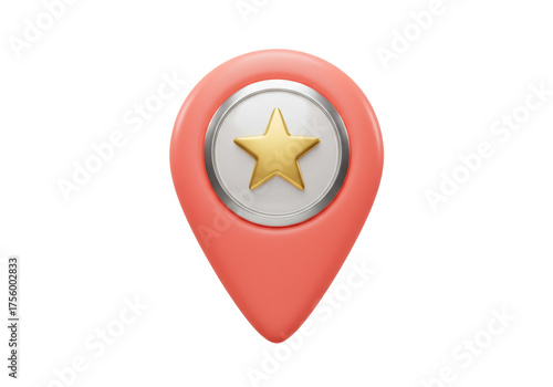 Free Download Map pointer with star PNG illustration isolated on transparent background for web design and mobile app - GFXLoad
