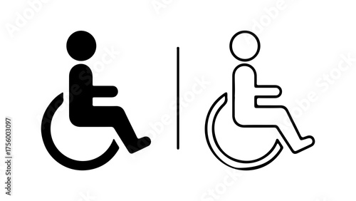 Accessibility icons for disabled people with transparent background