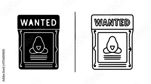 Wanted poster with skull and lines with transparent background