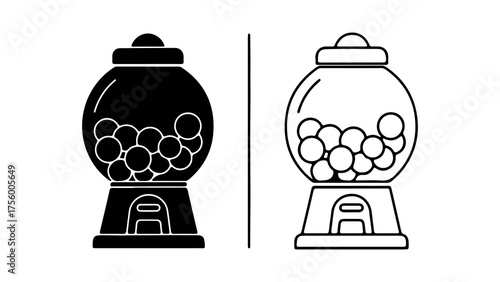 Gumball machine icon with transparent background