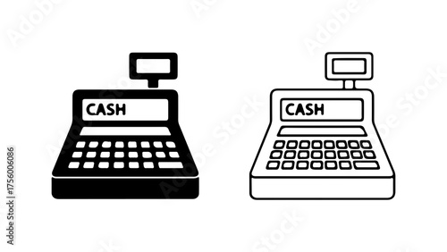 Cash register icons with transparent background