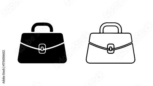 Handbag icon set with transparent background