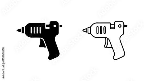 Hot glue gun icon with transparent background