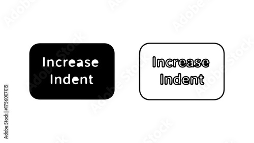 Canvas Print Increase indent buttons with black and white backgrounds