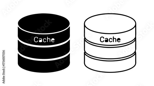 Cache storage cylinders with transparent background