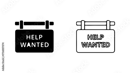 Help wanted sign with transparent background