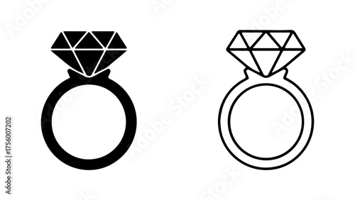 Diamond ring icon with transparent background